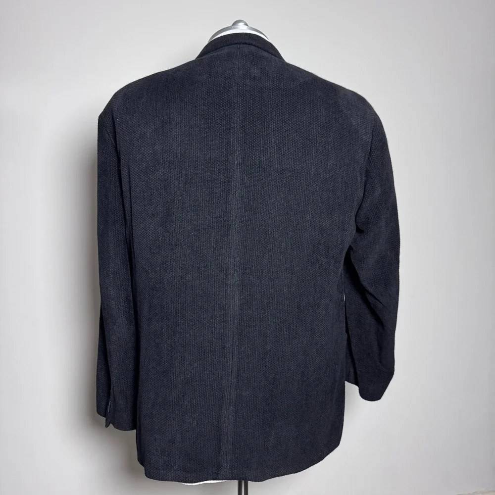 Pronto‎ Uomo Blazer Mens XXL Charcoal Gray Solid Textured Knit 3-Button